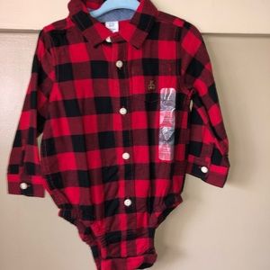 Baby GAP red flannel onesie